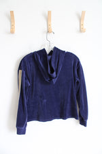 Justice Active Swim Navy & Gold Shimmer Velour Hoodie | Youth 14/16