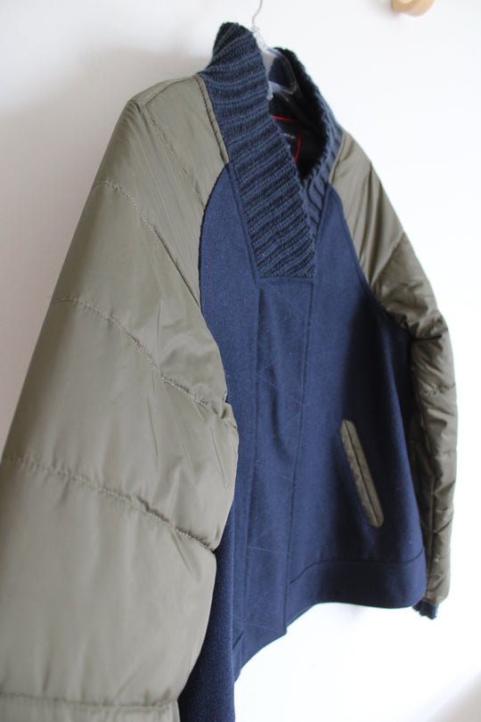 Tommy Hilfiger Olive Green & Navy Wool Blend Jacket | M