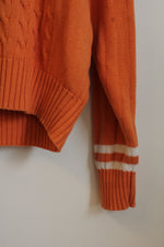 Claiborne Orange V-Neck Varsity Style Sweater | M