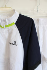 Sergio Tacchini White And Blue Nylon Jacket and Running Pants | XL