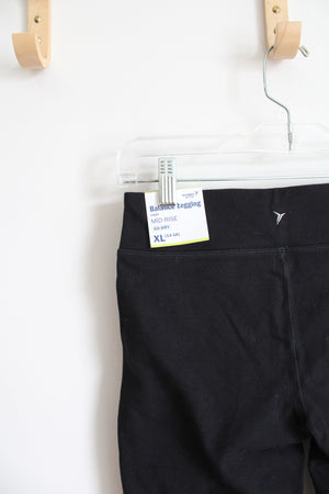 NEW Old Navy Mid Rise Crop Balance Black Leggings | Youth XL (14/16)