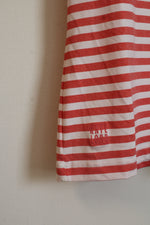 Kate Lord Performance Orange and White Striped Athletic Polo | M