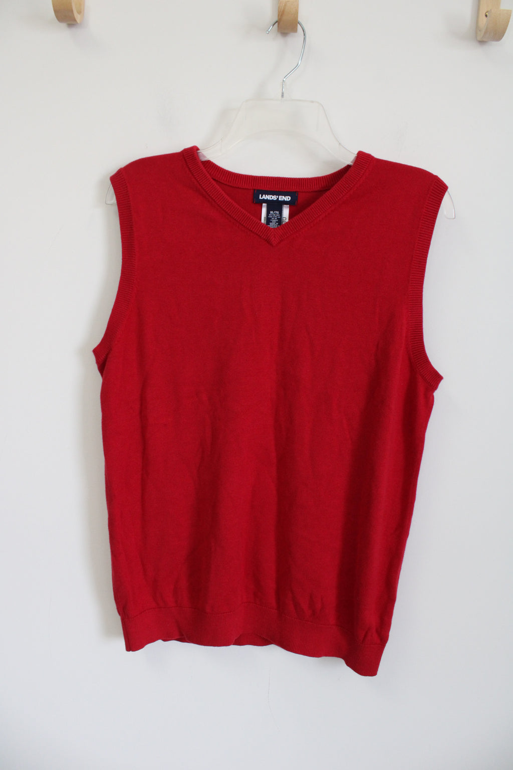 Lands' End Red Knit Sweater Vest | Youth XL (18/20)