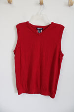 Lands' End Red Knit Sweater Vest | Youth XL (18/20)