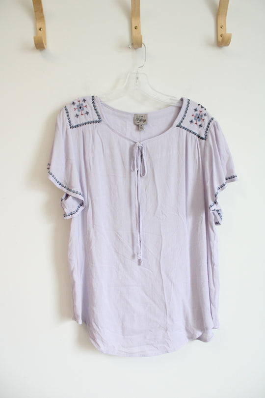 NEW Como Vintage Purple Embroidered Top | M