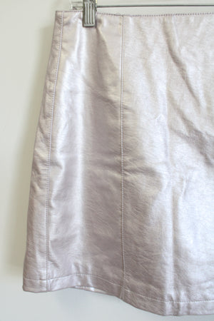 Forever21 Light Purple Faux Leather Shiny Mini Skirt | M