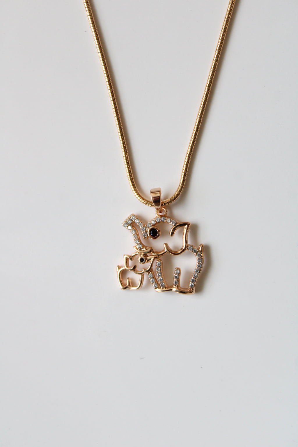 14K Gold Filled Mom & Baby Elephant Necklace