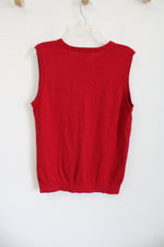 Lands' End Red Knit Sweater Vest | Youth XL (18/20)
