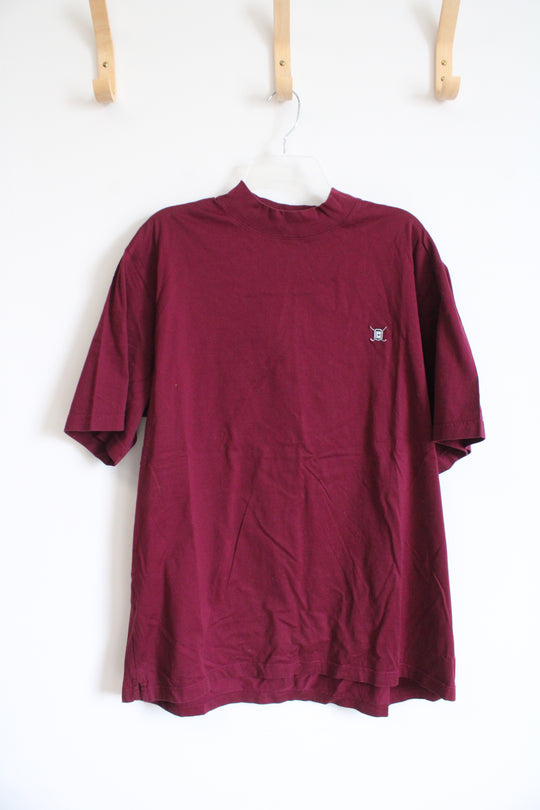 Chaps Golf Maroon Mercerized Cotton Tee | XL