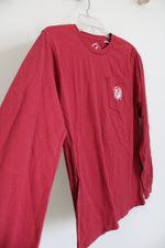Temple League Kids Red Long Sleeved Pocket shirt | Youth XL (14/16)