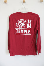 Temple League Kids Red Long Sleeved Pocket shirt | Youth XL (14/16)