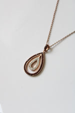 Brown Stone Teardrop Sterling Silver Necklace