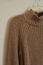 Gap Tan Knit Cotton Turtleneck Heavy Sweater | L