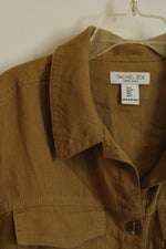 Rachel Zoe Olive Green Linen Button Up Top | S