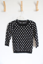 NEW Ann Taylor Black & White Polka Dot Sweater | XXS Petite