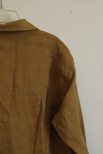 Rachel Zoe Olive Green Linen Button Up Top | S