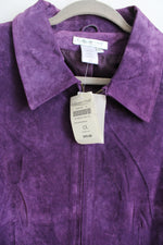NEW Coldwater Creek Purple Suede Leather Jacket | 1X