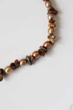 Genuine Brown Pearl & Tigers Eye Necklace