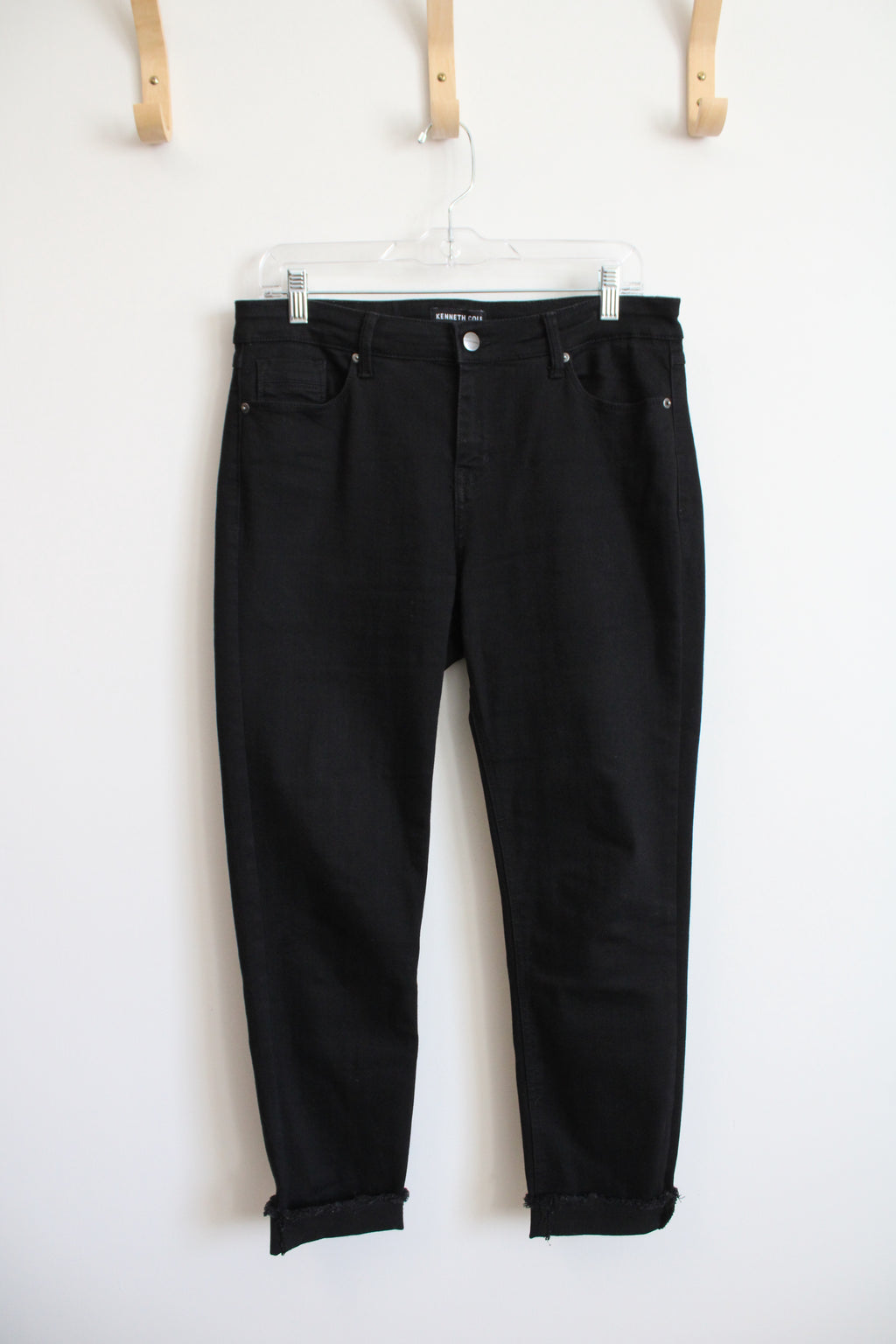 Kenneth Cole Jess Skinny Black Cuffed Jeans | 10