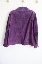 NEW Coldwater Creek Purple Suede Leather Jacket | 1X
