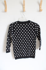 NEW Ann Taylor Black & White Polka Dot Sweater | XXS Petite