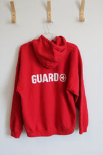 Gildan Red Cotton Lifeguard Hoodie | XL