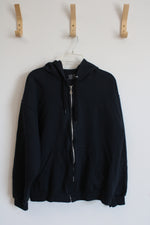 Fruit of the Loom Navy Blue Full Zip Hoodie | L