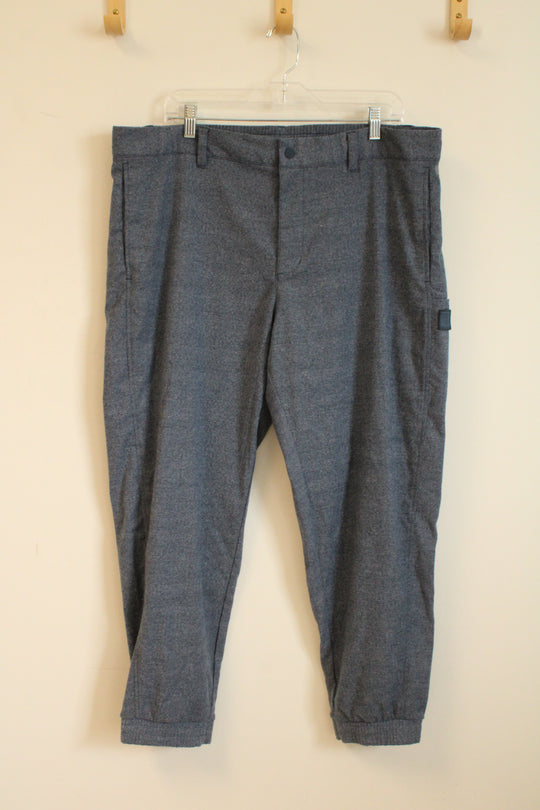 NEW Adidas Heathered Blue Knit Jogger Pants | 38