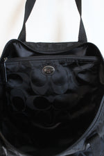 Coach Black Nylon Weekender Tote Bag