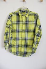 Gap Kids Yellow Plaid Flannel Shirt | Youth XL (12)