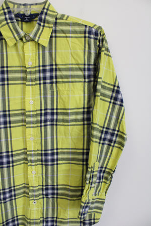 Gap Kids Yellow Plaid Flannel Shirt | Youth XL (12)