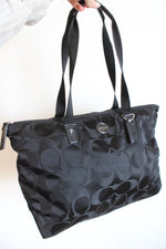 Coach Black Nylon Weekender Tote Bag