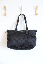Coach Black Nylon Weekender Tote Bag