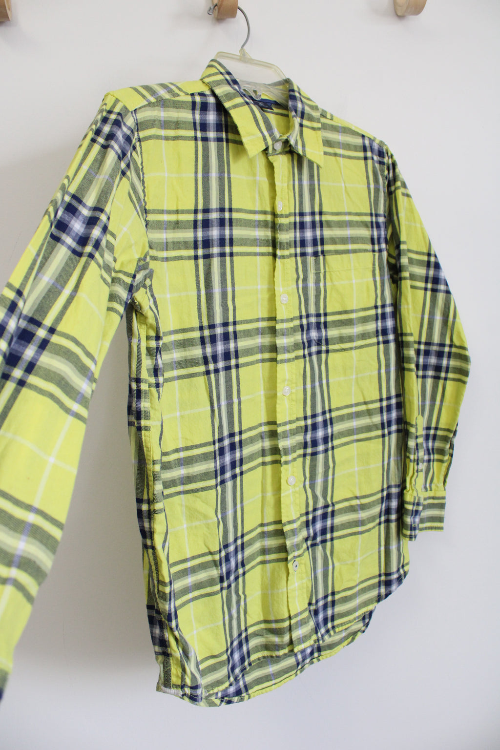 Gap Kids Yellow Plaid Flannel Shirt | Youth XL (12)