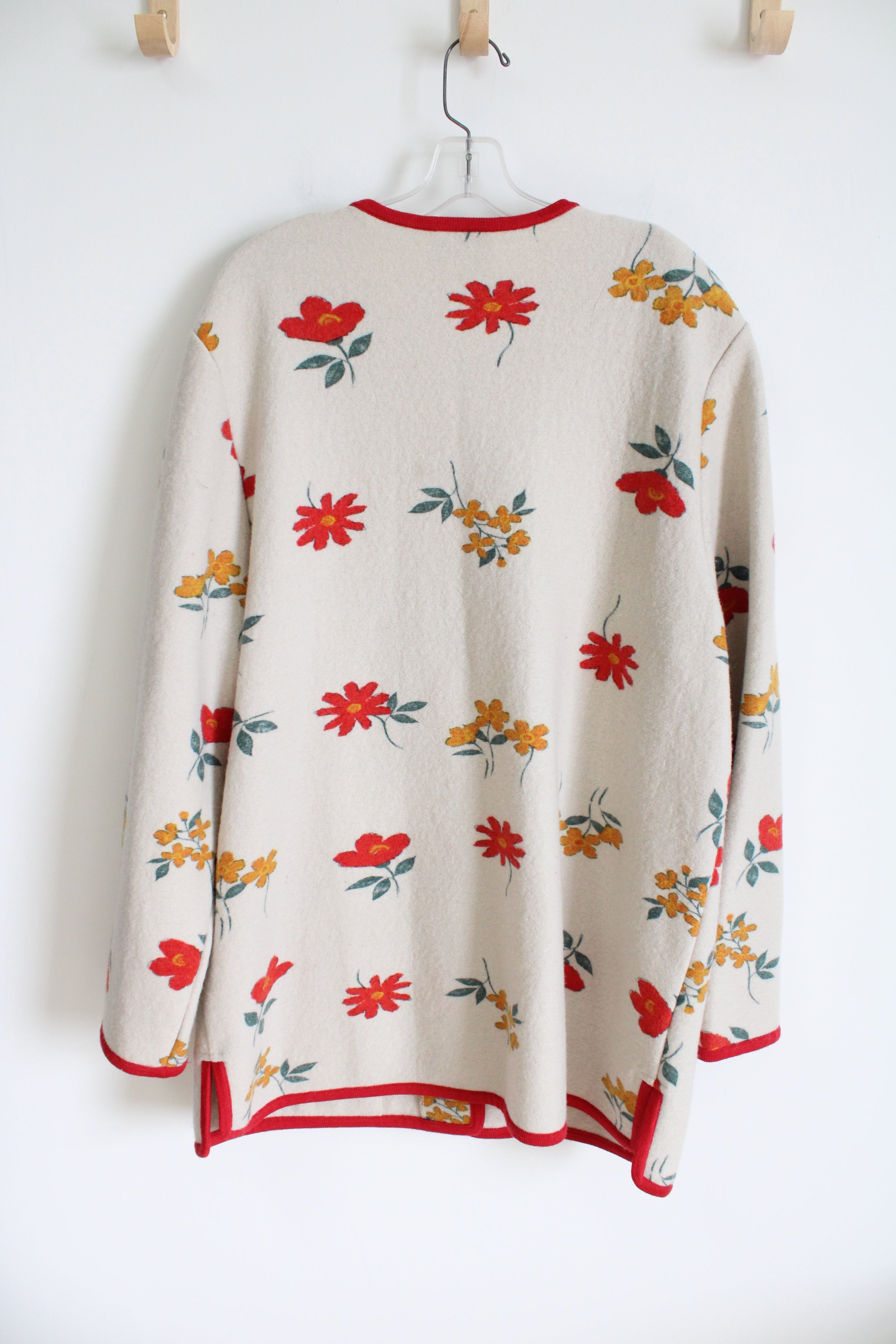 Geiger Collectors Cream Red Floral Wool Jacket | 48