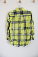 Gap Kids Yellow Plaid Flannel Shirt | Youth XL (12)