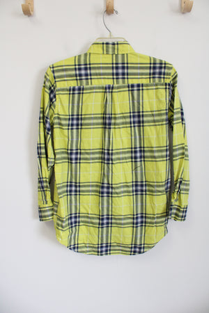 Gap Kids Yellow Plaid Flannel Shirt | Youth XL (12)