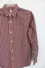 Gap Blue Peach Gingham Plaid Button Down Shirt | 12