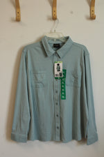 NEW 32 Degrees Heat Light Green Button Up Top | XL