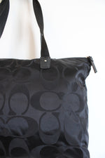 Coach Black Nylon Weekender Tote Bag