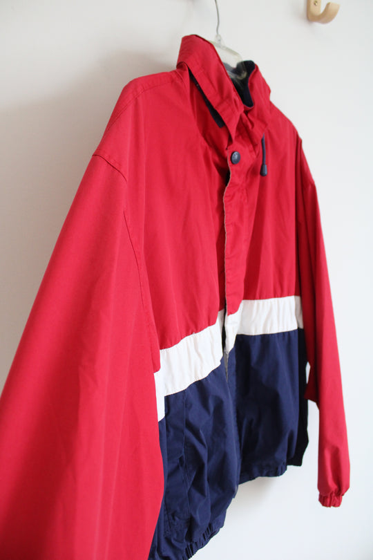 Vintage Trader Bay Red White & Blue Windbreaker Jacket | L
