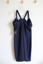 NEW Guess Navy Ribbed Cold Shoulder Dress | 12