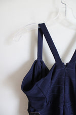 NEW Guess Navy Ribbed Cold Shoulder Dress | 12