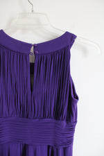 Sangria Purple Ruched Keyhole Maxi Dress | 8