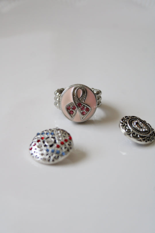 Stretch Band Button Ring