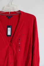 NEW Tommy Hilfiger Red Button Down Cardigan | XL