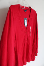 NEW Tommy Hilfiger Red Button Down Cardigan | XL
