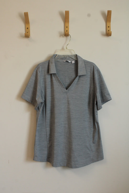 Lady Hagen Gray Athletic Short Sleeve Top | L