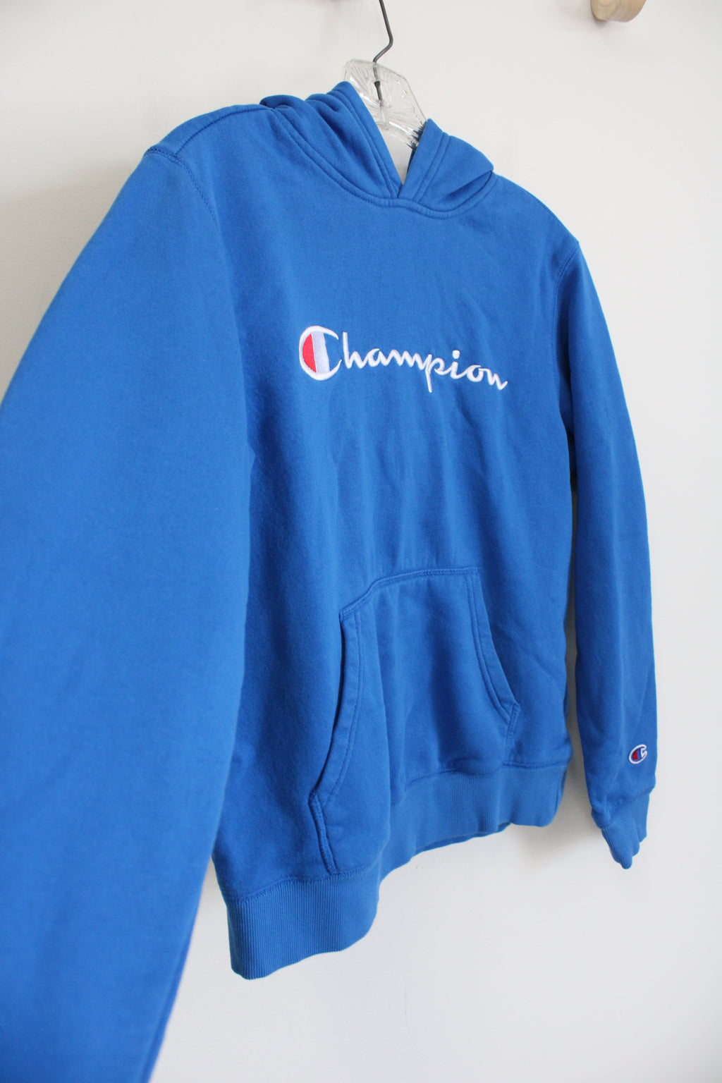 Champion Blue Embroidered hoodie | Youth L (11/12)