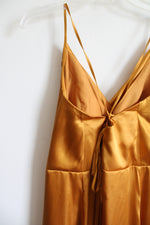 Galina Signature Gold Satin Cowl Neck Bridesmaid Dress | 22